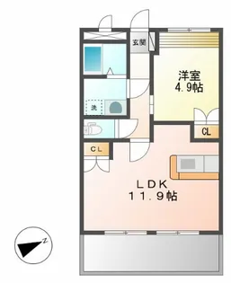 ベルメゾン・ルージュ【105号室】の間取り