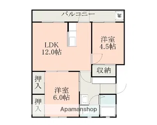 藤絹600棟【4階】の間取り