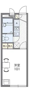 レオパレスコンパル唐湊壱番館【2階】の間取り
