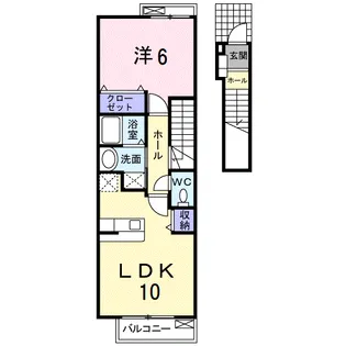 ARCーENーCIEL B【2階】の間取り