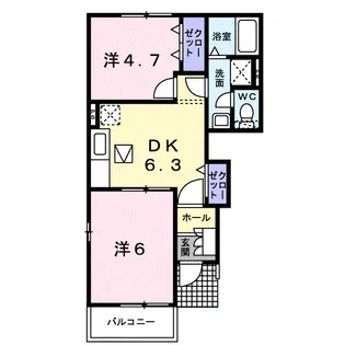 コンドミニアム国分A【1階】の間取り