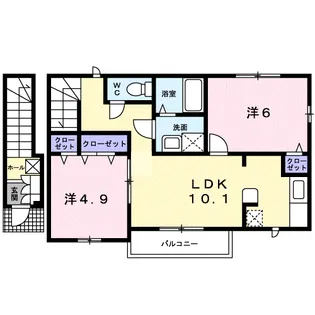 アンソレイエⅠ【2階】の間取り