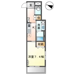 GLORIOUS K【202号室】の間取り