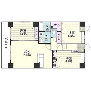 桜ガーデンヒルズ【0701号室】の間取り