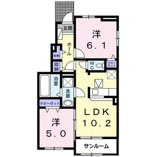 ル シエル【1階】の間取り