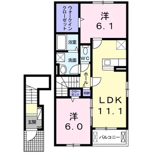 カルム グラース Ⅰ【2階】の間取り