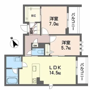エリーズコート 宇宿【3階】の間取り