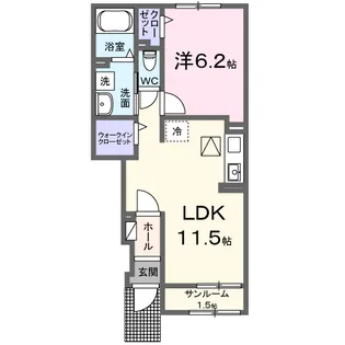 フェリーチェ 幸【1階】の間取り