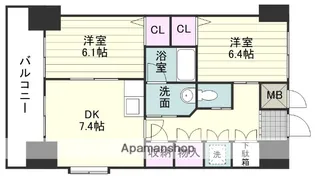 パークサイド加治屋町【612号室】の間取り