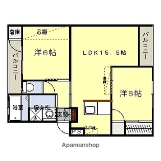 ロイヤルコート鴨池【302号室】の間取り