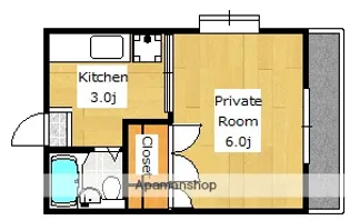 サンシャイン郡元【306号室】の間取り