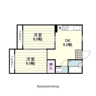 草牟田ハウス【4階】の間取り