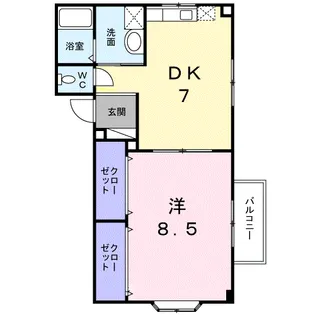 クローバーズヒル田上台【1階】の間取り
