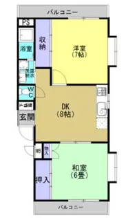 アインドルックYANAGITA【2階】の間取り
