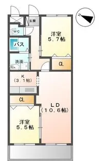 FREEDOM Ⅱ【205号室】の間取り