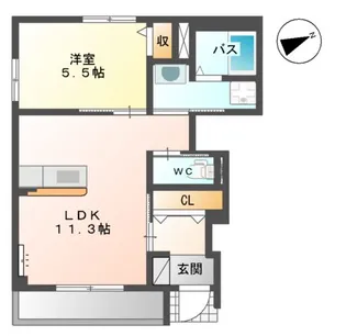 ABBEY ROAD【101号室】の間取り