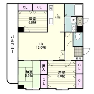 フィオーレ東千石【1002号室】の間取り
