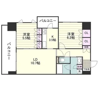 RJRプレシア郡元【1202号室】の間取り
