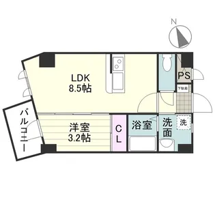 グランソプラ上荒田【0503号室】の間取り