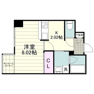 1Kの間取り画像