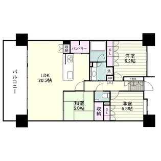 MJRザガーデン鹿児島中央 Ⅱ期【1033号室】の間取り