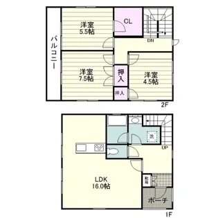 鹿児島県鹿児島市伊敷台3丁目【タウンハウス】の間取り
