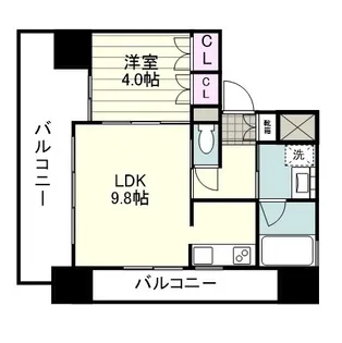 RJRプレシア鹿児島中央駅前【1108号室】の間取り