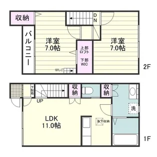 鹿児島県鹿児島市宇宿6丁目【タウンハウス】の間取り