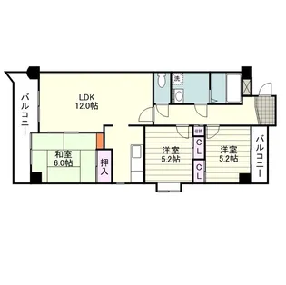 ベルエア清水【0203号室】の間取り