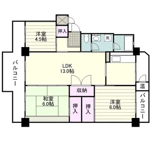 鴨池ハイム3号棟【0404号室】の間取り