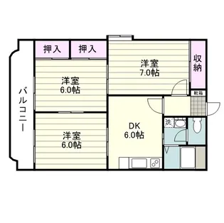 サンライズ小松原【0306号室】の間取り