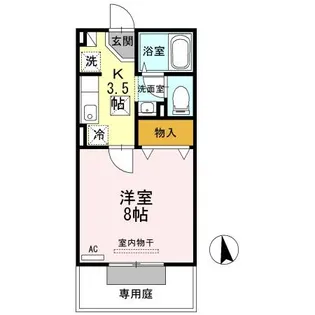 モナリエプライズ B棟【1階】の間取り