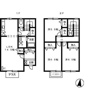 鹿児島県鹿児島市川上町【テラスハウス】の間取り