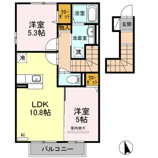 サニーハイツ花棚 B棟【2階】の間取り