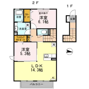 煌【2階】の間取り