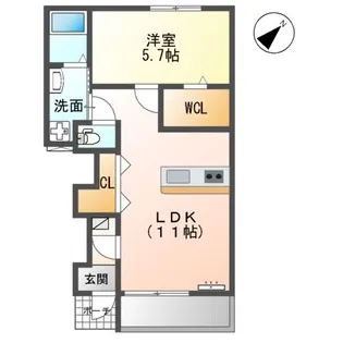 コリーヌ・ヴァンベール【1階】の間取り