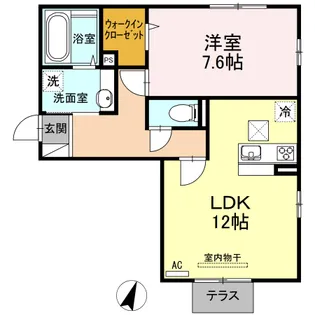 ポラリスうすき【1階】の間取り