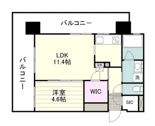RJRプレシア鹿児島駅前【0301号室】の間取り