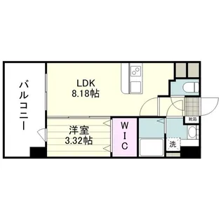 リアンシエルブルー高麗【0203号室】の間取り
