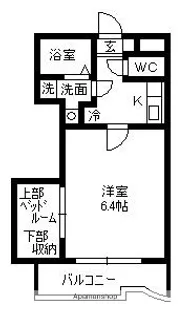 グリーンロード参番館【203号室】の間取り