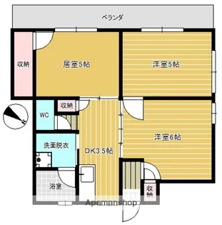 メゾンドブランシュ鴨池【101号室】の間取り