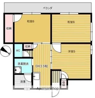 メゾンドブランシュ鴨池【301号室】の間取り