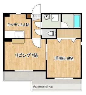 オークマンション下伊敷【2階】の間取り