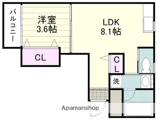 ZEROみやた通り【110号室】の間取り