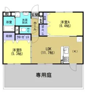 ソレイユガーデン【105号室】の間取り