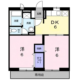 エルディム有川【1階】の間取り