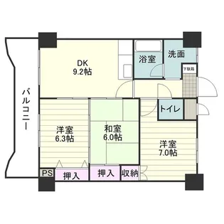 サンパティーク鴨池【0602号室】の間取り