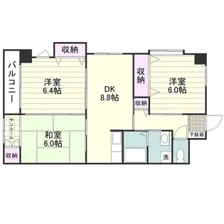 ラポール西田【0301号室】の間取り