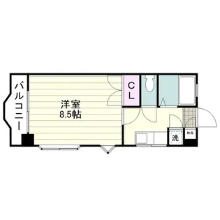 エクシード西田【0105号室】の間取り