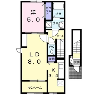サントマリー・ド・ラメールⅤ【2階】の間取り